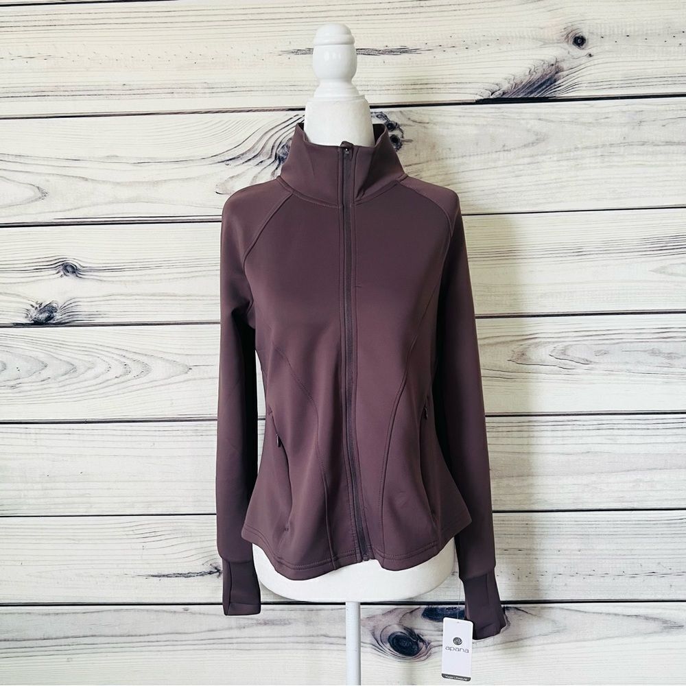 Apana Dusty Purple Full Zip Athletic Workout Jacket